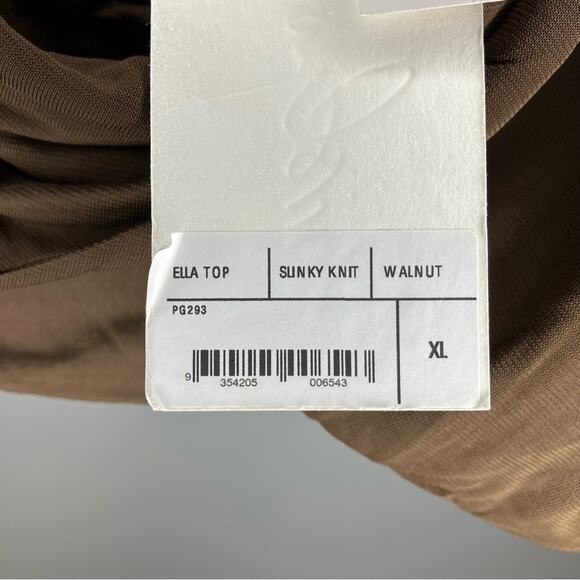 NWT PARIS GEORGIA Ella Twist-Front Crop Top Brown XL - Picture 5 of 8